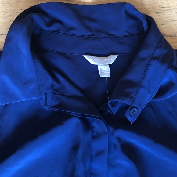 Brand New Banana Republic Blue Button-down Shirt Dress - Picture 3 of 10
